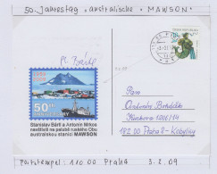 Czech Republic Postcard 40th Ann. AAT Station Mawson Signature Ca Praha 3.2.2009 (IN163B) - Events & Commemorations