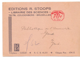 Carte-postale Editions R. Stoops Librairie Des Sciences Empreinte Machine B257 Bruxelles Coudenberg - ...-1959