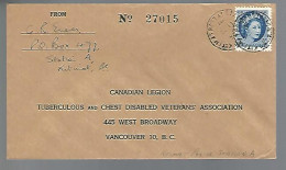 58008)  Canada Kitimat Postal Station A Postmark Cancel 1954-1957 - Brieven En Documenten