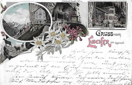 GRUSS VOM ESCHER ► Mehrbild-Lithokarte Mit Balkenstempel WEISSBAD Anno 1900 - Weissbad 