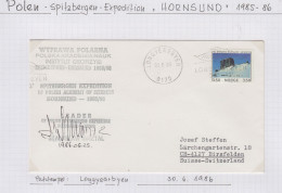 Norway Polish Spitsbergen Expedition Cover Signature Leader Expedition Ca Longyearbyen 30.6.1986 (IN169) - Expéditions Arctiques