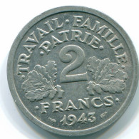 2 FRANCS 1943 FRANCE Pièce AUNC #FR1085.7.F - 2 Francs