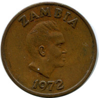 1 NGWEE 1972 ZAMBIE ZAMBIA Pièce #AP964.F - Sambia