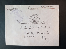 Oblitération Hexagonale Tiretée PIRETTE S.A.S. Et Cachet Bou-Mahni Sur Lettre Du 8-7-1959 - Guerre D'Algérie