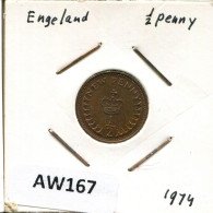 HALF PENNY 1974 UK GRANDE-BRETAGNE GREAT BRITAIN Pièce #AW167.F - 1/2 Penny & 1/2 New Penny