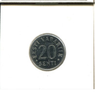 20 SENTI 1997 ESTONIA Coin #AS683.U - Estonie