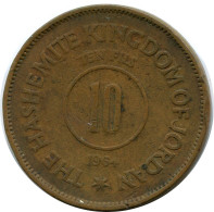 10 FILS 1964 JORDAN Coin #AP111.U - Jordanië