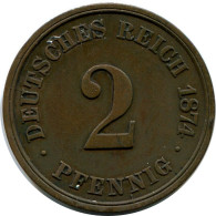 2 PFENNIG 1874 A GERMANY Coin #AW948.U - 2 Pfennig