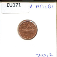 1 EURO CENT 2012 GRIECHENLAND GREECE Münze #EU171.D - Grèce