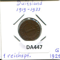 1 RENTENPFENNIG 1925 G DEUTSCHLAND Münze GERMANY #DA447.2.D - 1 Rentenpfennig & 1 Reichspfennig