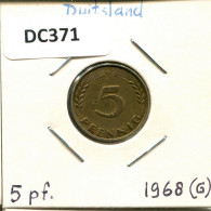 5 PFENNIG 1968 G BRD DEUTSCHLAND Münze GERMANY #DC371.D - 5 Pfennig