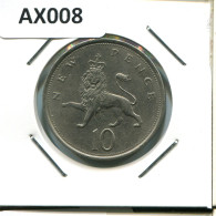 10 PENCE 1977 UK GROßBRITANNIEN GREAT BRITAIN Münze #AX008.D - 10 Pence & 10 New Pence