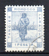 Col33 Colonie Maroc Tanger à Larache N° 133a Bleu Oblitéré Cote : 25,00€ - Locals & Carriers