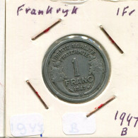 1 FRANC 1947 B FRANKREICH FRANCE Französisch Münze #AM545.D - 1 Franc