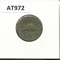50 SENTI 1970 TANZANIA Moneda #AT972.E - Tanzanía