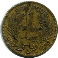 1 FRANC 1941 TÚNEZ TUNISIA Moneda #AR231.E - Tunisie