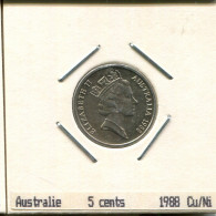 5 CENTS 1988 AUSTRALIA Moneda #AS239.E - 5 Cents