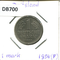 1 DM 1954 F BRD ALEMANIA Moneda GERMANY #DB700.E - 1 Marco