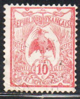 NOUVELLE CALEDONIE NEW NUOVA CALEDONIA 1905 1928 1925 KAGU BIRD CENT. 10c MH - Gebraucht