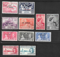 SOMALILAND 1937 - 1949 COMMEMORATIVE SETS INCLUDING SILVER WEDDING SET FINE USED Cat £30.80 - Somaliland (Herrschaft ...-1959)