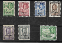SOMALILAND 1951 VALUES TO 1s On 1R SG 125/130, 132 FINE USED Cat £15.55 - Somaliland (Protectorat ...-1959)