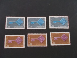 ANDORRE FRANCE-  CEPT N° 188 / 89 En Lot De 3 Series   Année  1968  NEUF XX ( Voir Photo ) - 1968