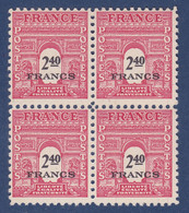 TIMBRE FRANCE N° 710 NEUF ** BLOC DE 4 BDF - 1944-45 Arc De Triomphe