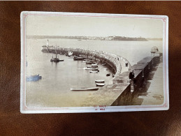 St Malo * Photo CDV Cabinet Albuminée Circa 1860/1885 * Le Môle * Jetée Phare Bateaux * Photographe De Dinard - Saint Malo