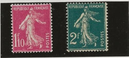 SEMEUSES CAMES N° 238 ET 239  NEUF TRES INFIME CHARNIERE  ANNEE 1927-31  - COTE : 28,50 € - 1906-38 Semeuse Con Cameo