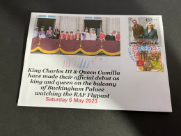 (2 Q 32) Coronation Of King Charles III & Queen Camilla (cover With Charles & Camilla Stamp) Balcony Flypast - Cartas & Documentos