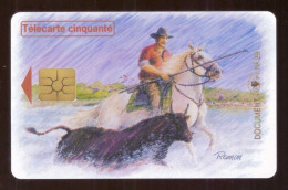 France Télécarte Privée Publique 50U édition Limitée 3000 Ex Illustration Ramon Taureau Camargue Guardian T2G 10/98 - 50 Einheiten