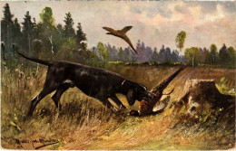 PC HUNTING SCENE ARTIST SIGNED HUNTING SPORT (a34943) - Chasse