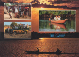 The Gambia West Africa Safari Truck Canoe Sailing Postcard - Gambia