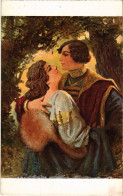 PC THE LOVERS ART NOUVEAU S. SOLOMKO RUSSIAN ARTIST SIGNED (a35928) - Solomko, S.