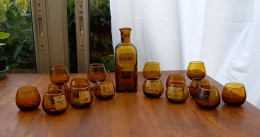 Carafe à Cognac Brandy Esplendido Garvey + 16 Verres - Verre Soufflé & Fumé - Licor Espirituoso