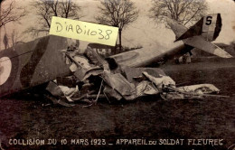 ACCIDENT A IDENTIFIER   PEUT - ETRE LA COLLISION DU 10 MARS 1923 . APPAREIL DU SOLDAT FLEURET - Accidentes