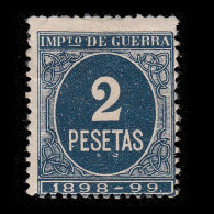 España.Alfonso XIII.1898-9.CIFRA Azul.2 P.Nuevo* .Alemany 35 - Nuevos