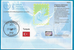 Turkey : International Reply Coupon With Post Mark - Briefe U. Dokumente