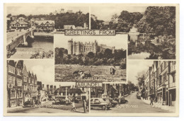 England Greetings From Arundel The Castle And Bridge The Swan Pool The Castle High Street - Arundel