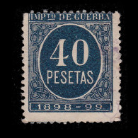 Alfonso XIII.1898-9.CIFRA Azul.40p.Usado .Alemany 47 - Usados