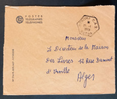 Oblitération Hexagonale Tiretée BOUZINA S.A.S. Sur Lettre PTT Du 10-11-1961 - Guerra D'Algeria