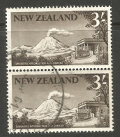 NEW ZEALAND. 3/- NATIONAL PARK USED PAIR. - Gebruikt