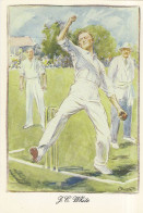 John Cornish White Somerset England Cricket Painting Postcard - Críquet