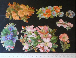 ►  Lot Fleurs - Découpis époque Victorienne XIXe "Victorian Die-cuts" - Flowers
