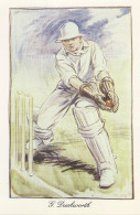 George Duckworth Lancashire England Cricket Painting Postcard - Cricket