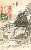 91 JUVIZY PORT AVIATION DU 18/10/1909 LE COMTE DE LAMBERT 150m AU-DESSUS TOUR EIFFEL AFFRANCHIE VIGNETTE ET OBLITERATION - First Flight Covers