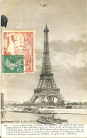 91 JUVIZY PORT AVIATION DU 18/10/1909 LE COMTE DE LAMBERT AU-DESSUS TOUR EIFFEL AFFRANCHIE VIGNETTE ET OBLITERATION - First Flight Covers