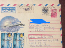 LETTRE URSS  Moscou>Croissy-Beaubourg  AÉRIEN  RECOMMANDEE  Annee 1991 - Storia Postale