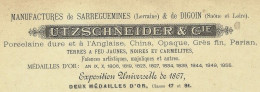 1883 FAIENCE PORCELAINE FAIENCERIE FAIENCERIES DE SARREGUEMINES Moselle UTZSCHNEIDER => Poitiers - 1800 – 1899