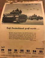 Calendrier Ww2 1942 Propagande Allemande En Alsace Occupée - Allemand